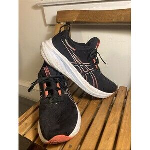 Men's Asics Gel Nimbus 26 size 12 Black & Orange Sneakers Running Exercise Shoes